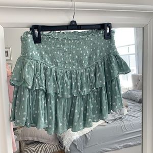 Mustard Seed Tiered Skort mint green/polka dot